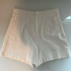 Zara White High Waist Shorts size Medium